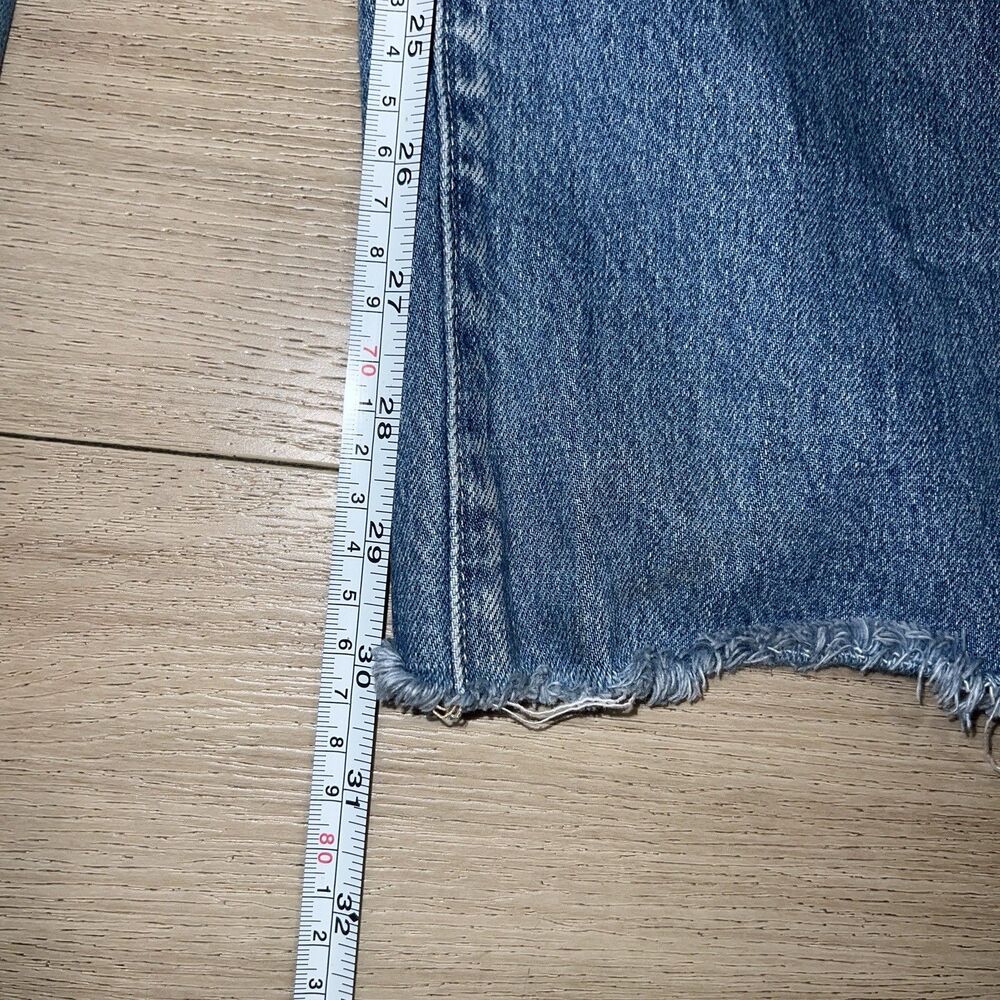 L'AGENCE Tiana High Waist Raw Hem Wide Leg Jeans sz 26 Tall Blue Momcore Casual - Picture 6 of 10